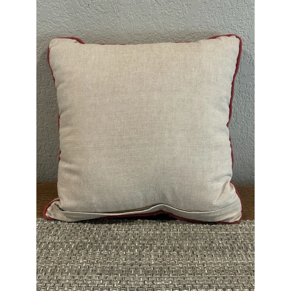 Pier One Pelican Throw Accent  Pillow Winter Coastal Christmas 16” X 16”
